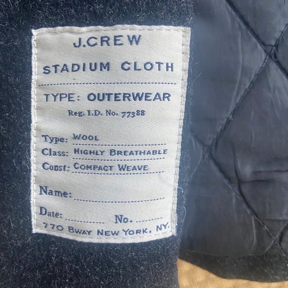 J Crew Mens Wool Black University Jacket Size Large - Picture 2 of 6